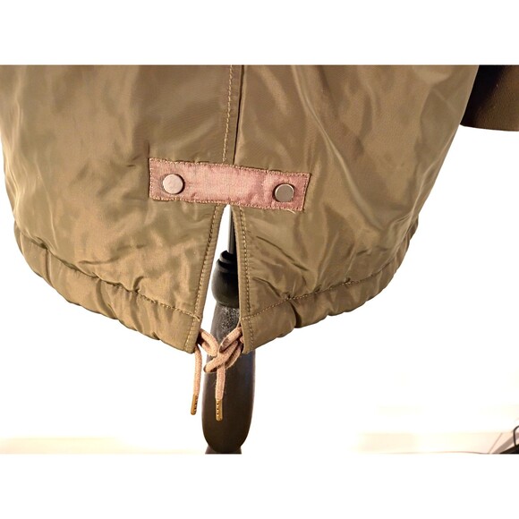 Gap Winter Jacket Hood Zip Moss Green Women's S Velour Lined Pockets Knee Length - Picture 12 of 16